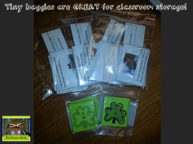 @thepensivesloth mini storage bags for classroom stations and centers