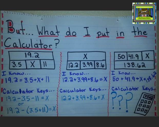 Tape Diagram But What Do I Put In the Calculator Chart from The Pensive Sloth