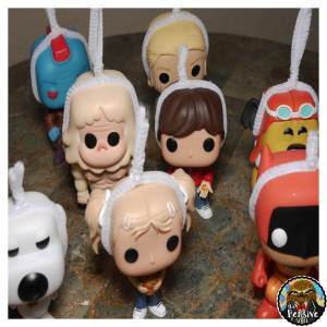 Funko Pop Theme Christmas Tree from The Pensive Sloth Pops Lined Up and Ready to Go On the Tree