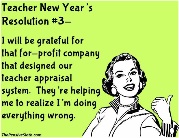 Teacher Humor from The Pensive Sloth Top Teacher New Year Resolutions 