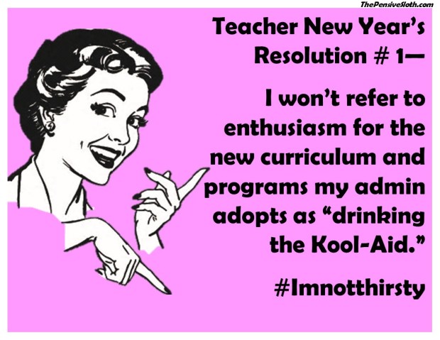 Teacher New Year's Resolutions from the Pensive Sloth 2017