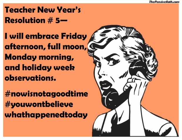 Teacher New Year's Resolutions from The Pensive Sloth 2017