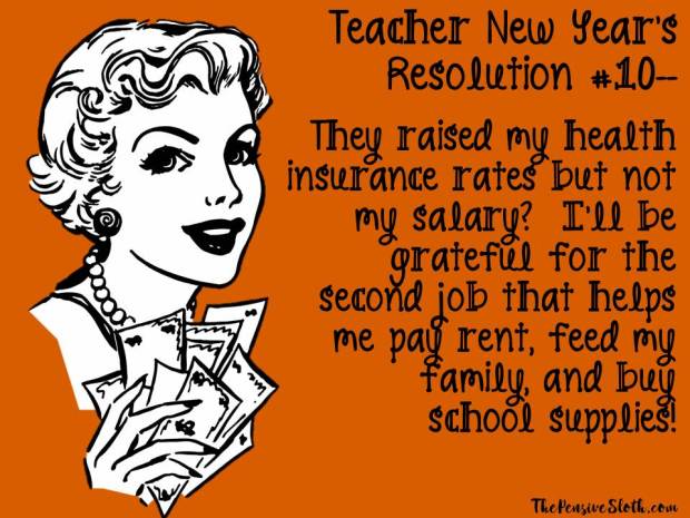 Top Teacher New Year's Resolutions from The Pensive Sloth