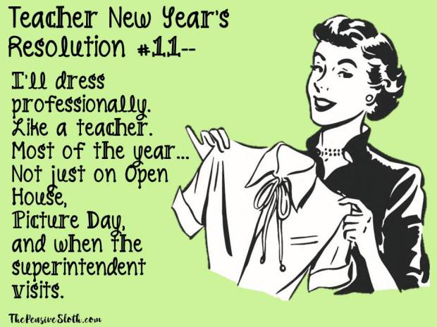 Top Teacher New Year's Resolutions from The Pensive Sloth