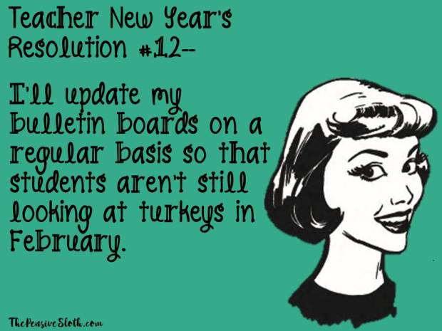Top Teacher New Year's Resolutions from The Pensive Sloth