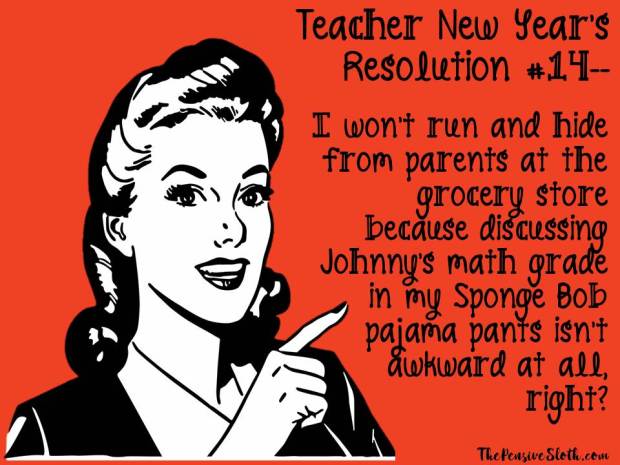 Top Teacher New Year's Resolutions from The Pensive Sloth