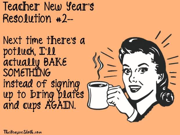 Top Teacher New Year's Resolutions from The Pensive Sloth