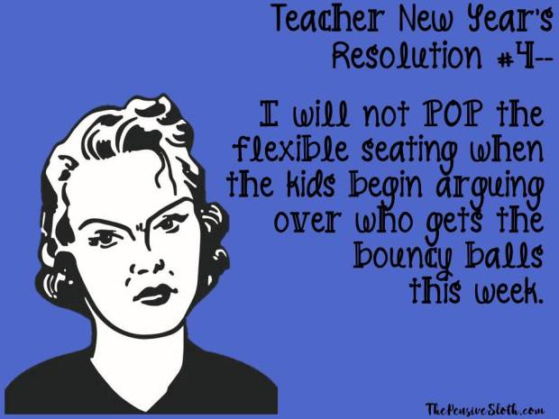 Top Teacher New Year's Resolutions from The Pensive Sloth