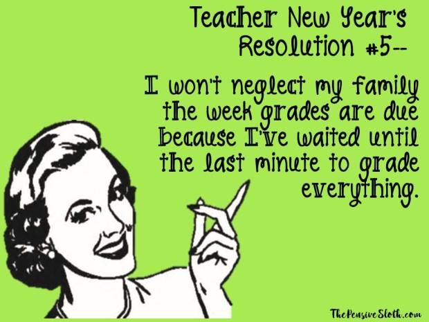 Top Teacher New Year's Resolutions from The Pensive Sloth