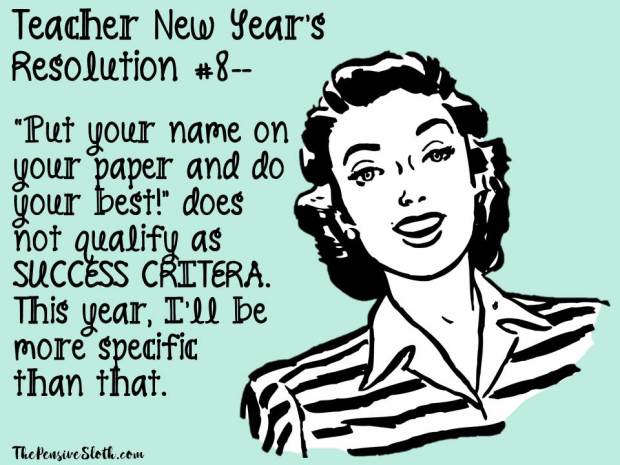 Top Teacher New Year's Resolutions from The Pensive Sloth